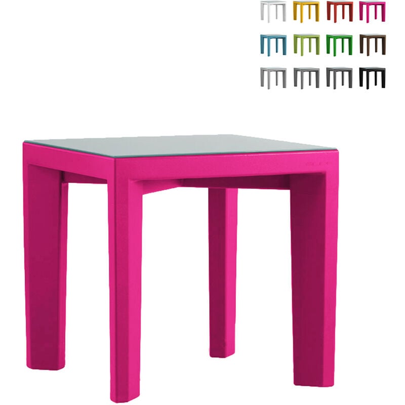Mesa cuadrada 75x75 Gino base de vidrio para bar restaurante jardín | Fucsia - Slide
Mesa cuadrada 75x75 Gino base de vidrio para bar restaurante jardín | Fucsia - Slide