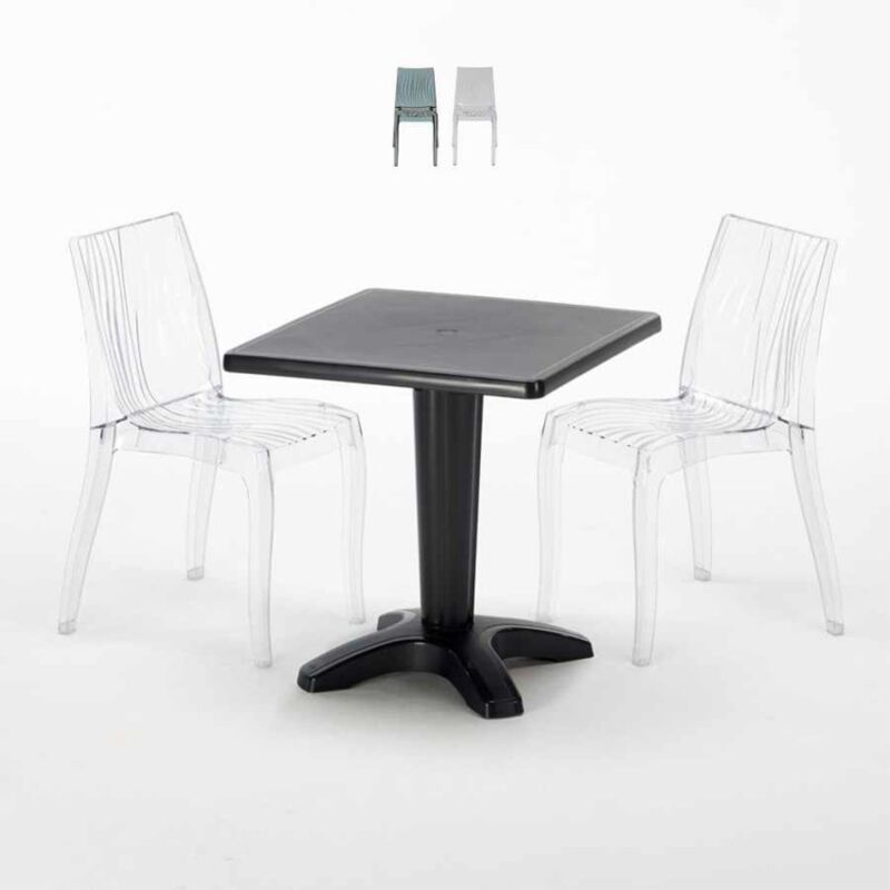 Mesa Cuadrada Negra 70x70 cm y 2 Sillas De Colores Transparentes Dune Balcony | Transparente
Mesa Cuadrada Negra 70x70 cm y 2 Sillas De Colores Transparentes Dune Balcony | Transparente