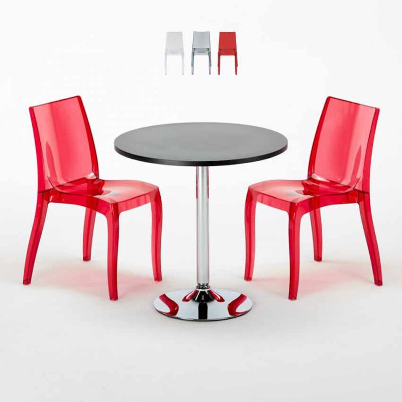Grand Soleil - Mesa Redonda Negra 70x70 cm y 2 Sillas De Colores Transparentes Cristal Light Gold | Color: Rojo Transparente
Grand Soleil - Mesa Redonda Negra 70x70 cm y 2 Sillas De Colores Transparentes Cristal Light Gold | Color: Rojo Transparente