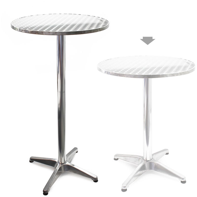 Mesa de bar Bistro Aluminio Altura regulable 70cm o 110cm Ø 60 cm Ideal exterior Terraza Hostelería
Mesa de bar Bistro Aluminio Altura regulable 70cm o 110cm Ø 60 cm Ideal exterior Terraza Hostelería