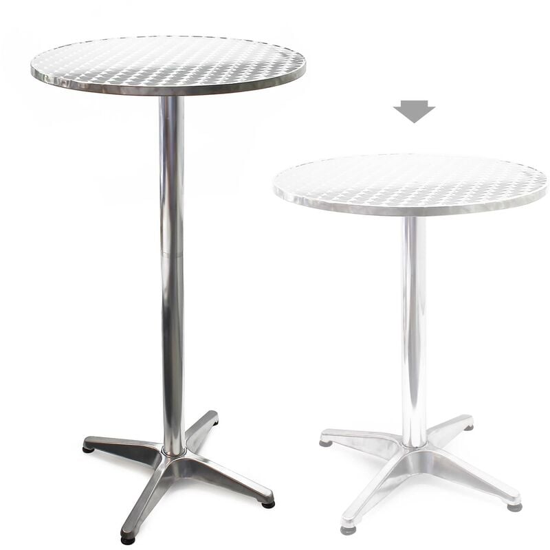 Mesa de bar Bistro Aluminio Altura regulable 70cm o 110cm Ø 60 cm Ideal exterior Terraza Hostelería
Mesa de bar Bistro Aluminio Altura regulable 70cm o 110cm Ø 60 cm Ideal exterior Terraza Hostelería