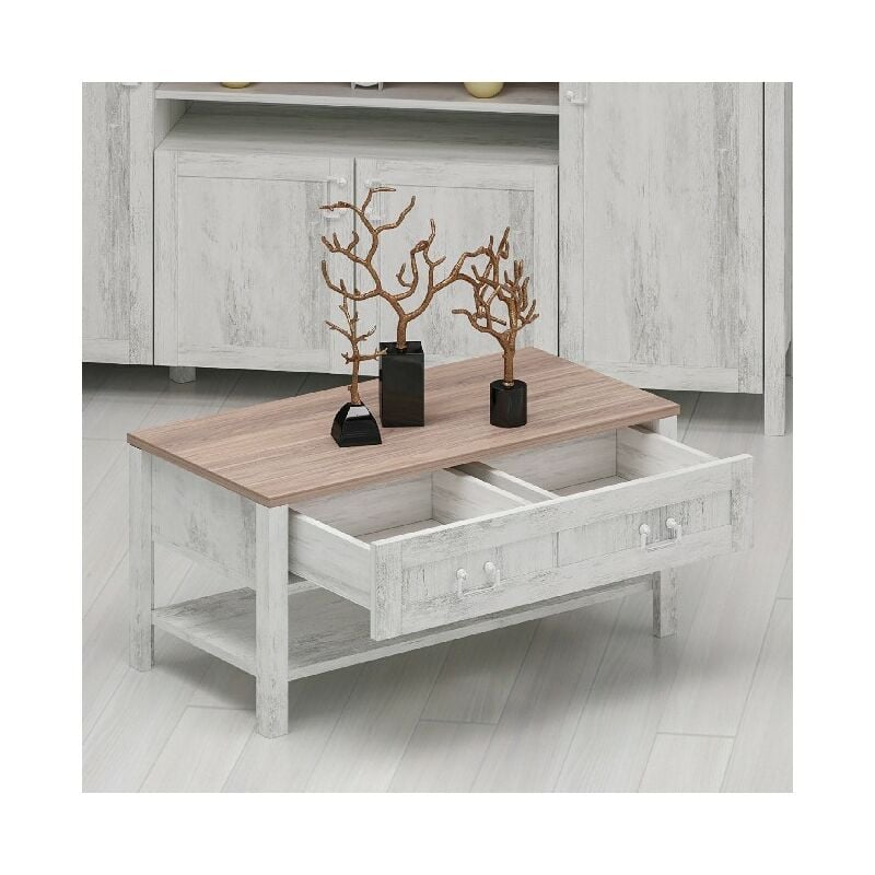 Mesa de cafe Sento - con estantes - Sala de estar - Madera, Blanco en Aglomerado de melamina, 90 x 42 x 45 cm, -
Mesa de cafe Sento - con estantes - Sala de estar - Madera, Blanco en Aglomerado de melamina, 90 x 42 x 45 cm, -