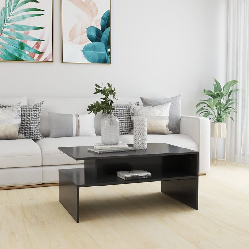 Mesa de centro de aglomerado gris 90x60x42,5 cm