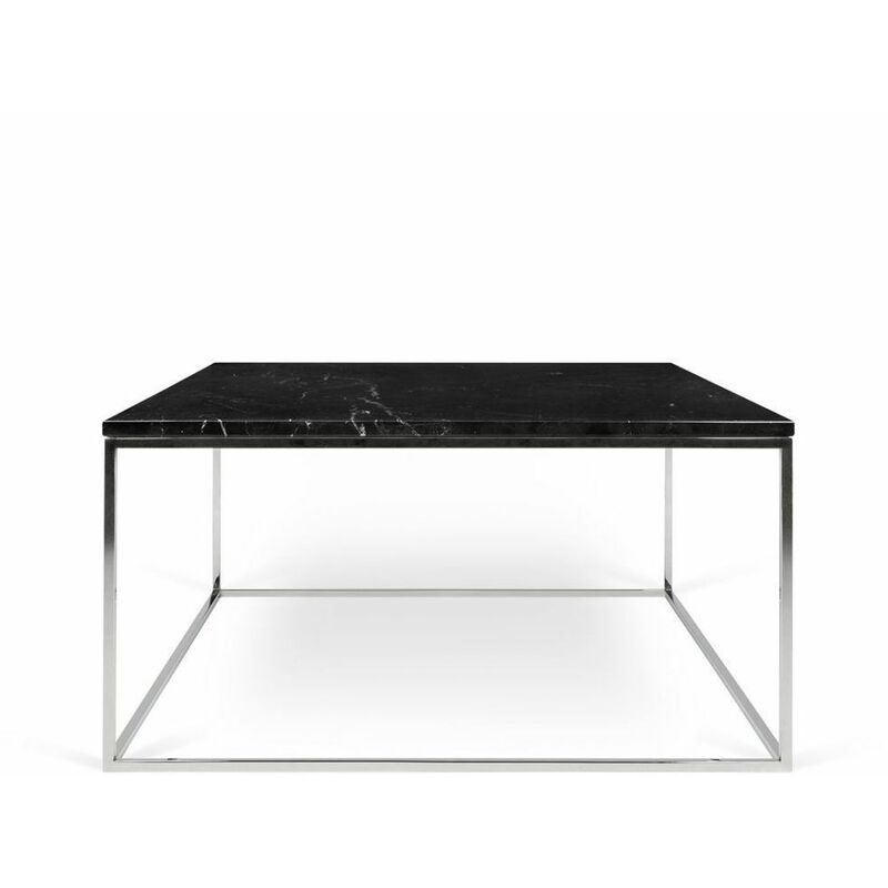 Mesa de centro de mármol GLEAM 75 negro, 75 x 75 x 40 - negro