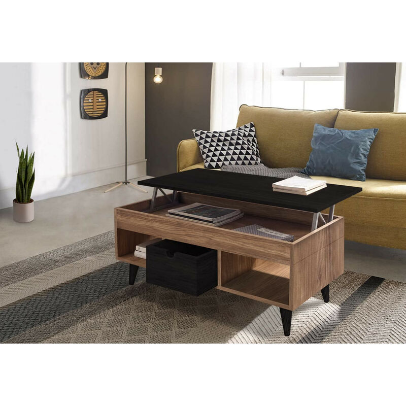 Mesa de centro elevable con cajón deslizante, Madera maciza de pino acabado encerado y negro. Medidas 100 x 50 x 47 cm
Mesa de centro elevable con cajón deslizante, Madera maciza de pino acabado encerado y negro. Medidas 100 x 50 x 47 cm