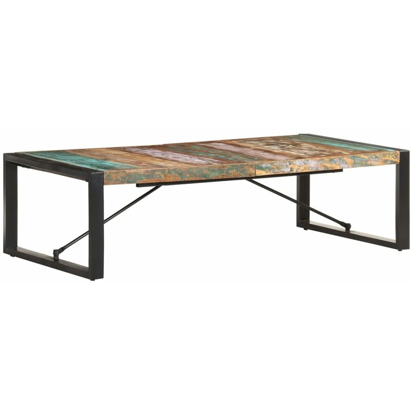 Mesa de centro madera maciza reciclada 140x70x40 cm - Marrón - Vidaxl