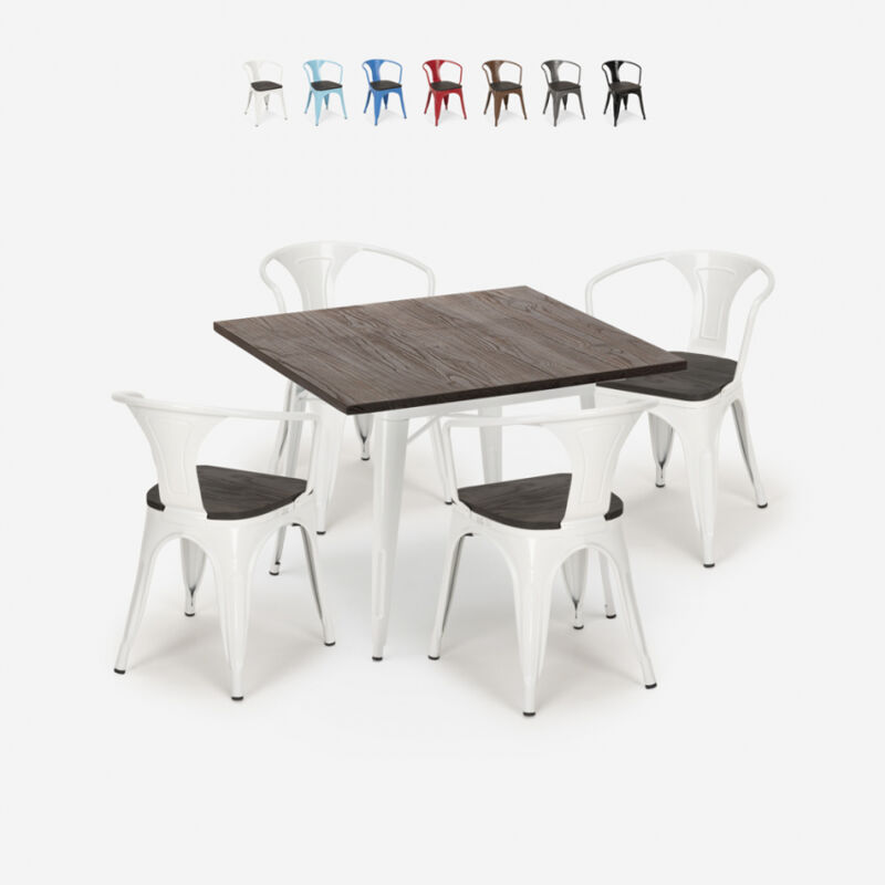 Juego mesa cocina 80 x 80 cm industrial 4 sillas tolix madera metal Hustle Wood White | Blanco
Juego mesa cocina 80 x 80 cm industrial 4 sillas tolix madera metal Hustle Wood White | Blanco