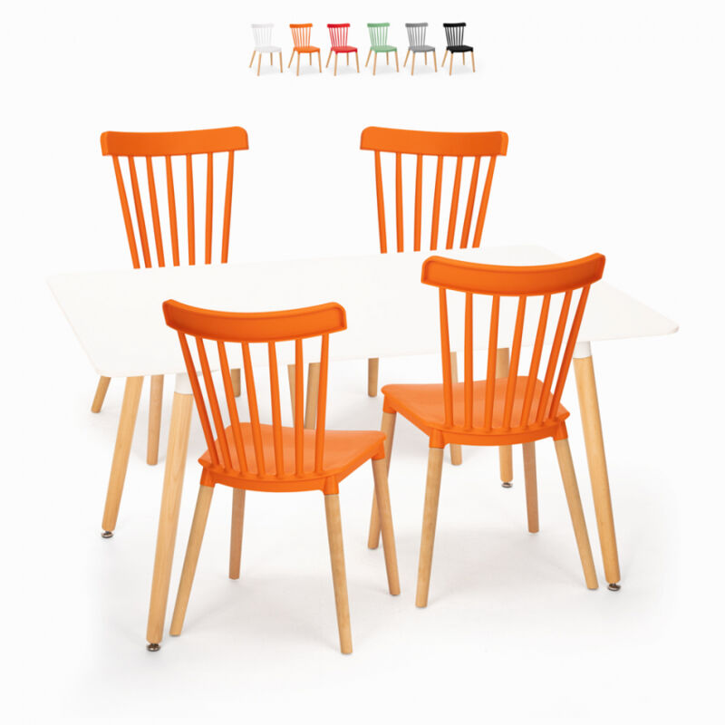 Juego mesa de salón blanca 120 x 80 cm 4 sillas diseño cocina restaurante Bounty | Color: Naranja
Juego mesa de salón blanca 120 x 80 cm 4 sillas diseño cocina restaurante Bounty | Color: Naranja