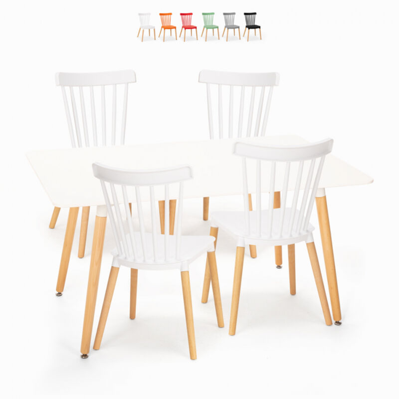 Juego mesa de salón blanca 120 x 80 cm 4 sillas diseño cocina restaurante Bounty | Color: Blanco
Juego mesa de salón blanca 120 x 80 cm 4 sillas diseño cocina restaurante Bounty | Color: Blanco