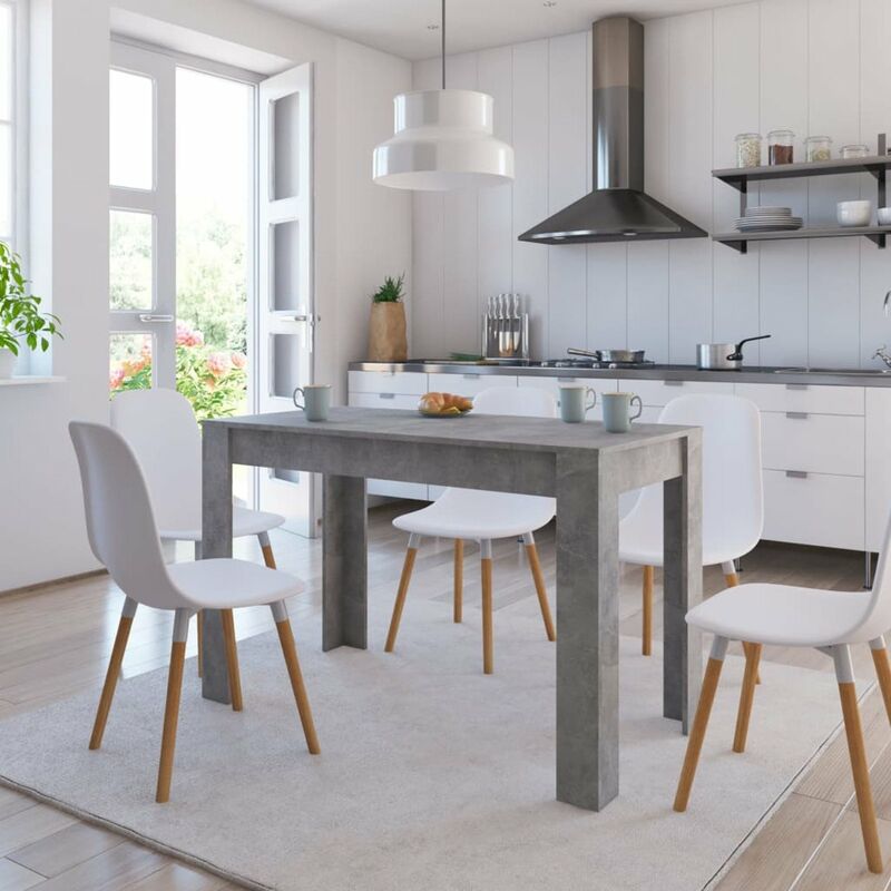 Mesa de comedor de aglomerado gris hormigon 120x60x76 cm