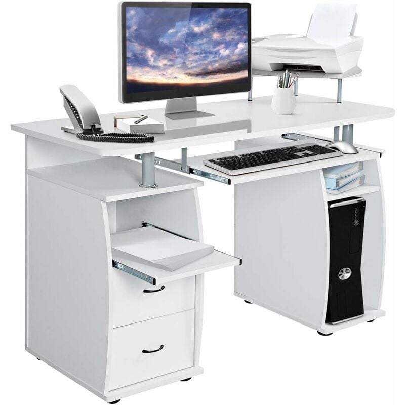 Costway - Mesa de Computadora Ordenador Tableta de Madera Escritorio Oficina 2 Cajones Estante Blanco
Costway - Mesa de Computadora Ordenador Tableta de Madera Escritorio Oficina 2 Cajones Estante Blanco
