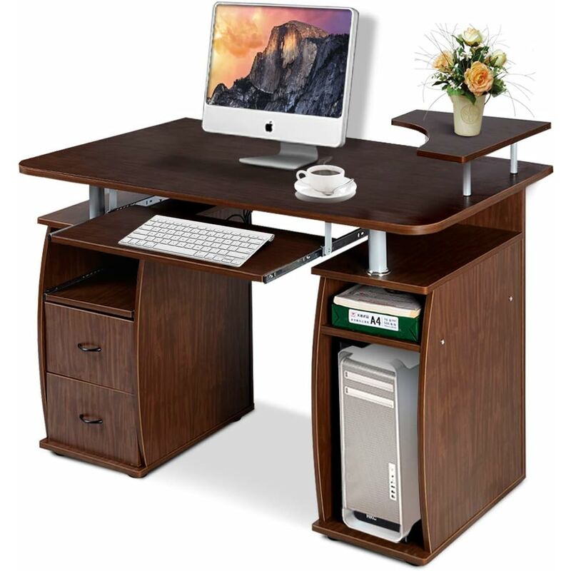 Costway - Mesa de Ordenador con Cajones Escritorio Computadora Mesa de Trabajo para Oficina Hogar (Marrón)
Costway - Mesa de Ordenador con Cajones Escritorio Computadora Mesa de Trabajo para Oficina Hogar (Marrón)