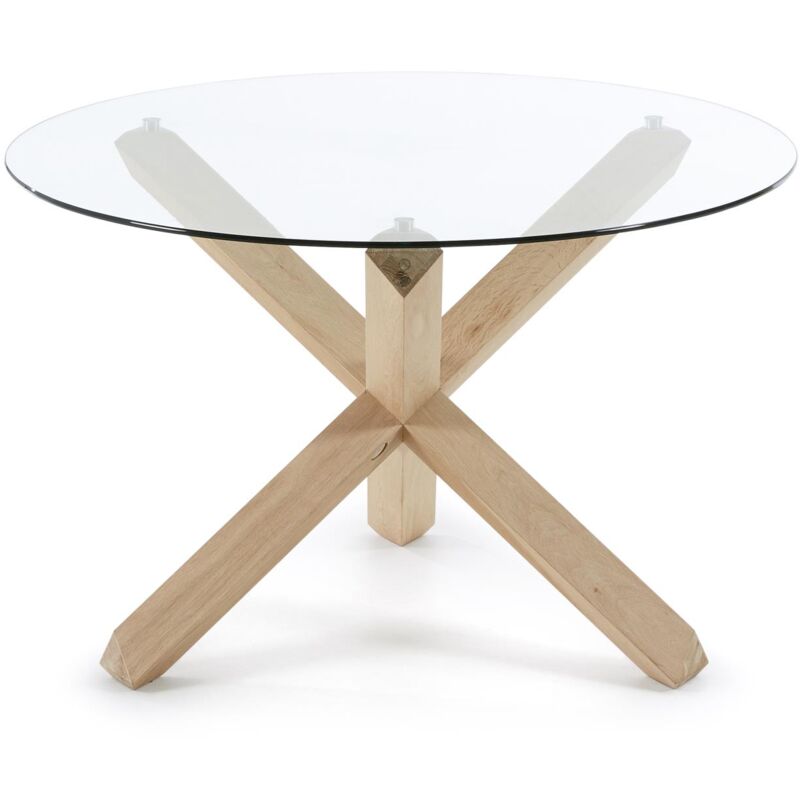 Kave Home - Mesa redonda Lotus de cristal y patas de madera maciza de roble Ø 120 cm
Kave Home - Mesa redonda Lotus de cristal y patas de madera maciza de roble Ø 120 cm