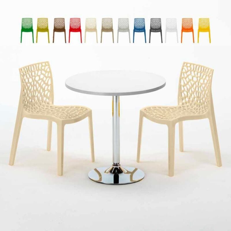 Mesa Redonda Blanca 70x70 cm con Base de Acero y 2 Sillas De Colores Gruvyer Long Island | Color: Beige
Mesa Redonda Blanca 70x70 cm con Base de Acero y 2 Sillas De Colores Gruvyer Long Island | Color: Beige