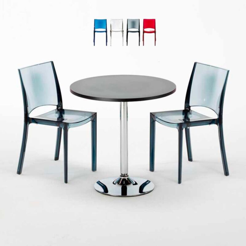 Grand Soleil - Mesa Redonda Negra 70x70 cm y Sillas De Colores Transparentes B-Side Ghost | Color: Transparente Antracita Negro
Grand Soleil - Mesa Redonda Negra 70x70 cm y Sillas De Colores Transparentes B-Side Ghost | Color: Transparente Antracita Negro
