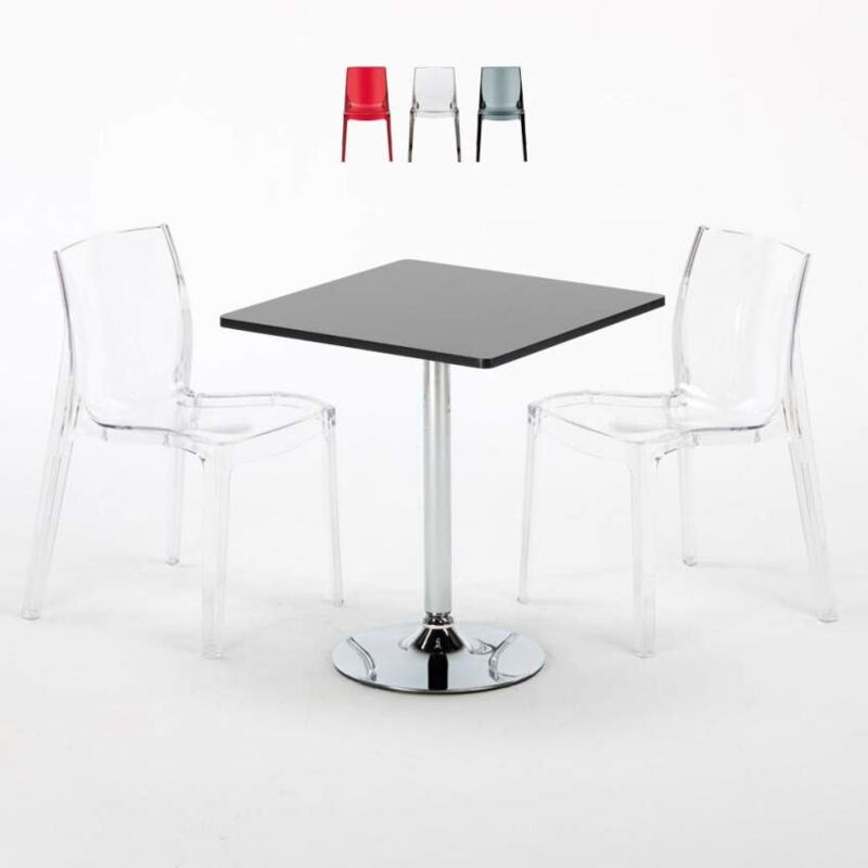 Grand Soleil - Mesa Cuadrada Negra 70x70 cm y Sillas De Colores Transparentes Femme Fatale Phantom | Color: Transparente
Grand Soleil - Mesa Cuadrada Negra 70x70 cm y Sillas De Colores Transparentes Femme Fatale Phantom | Color: Transparente
