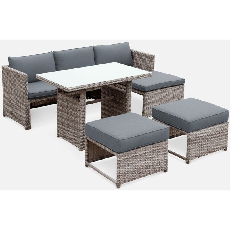 Mesa terraza, Conjunto de jardin, Ratán sintético - Varios tonos de grises, 6 plazas - Gris
Mesa terraza, Conjunto de jardin, Ratán sintético - Varios tonos de grises, 6 plazas - Gris