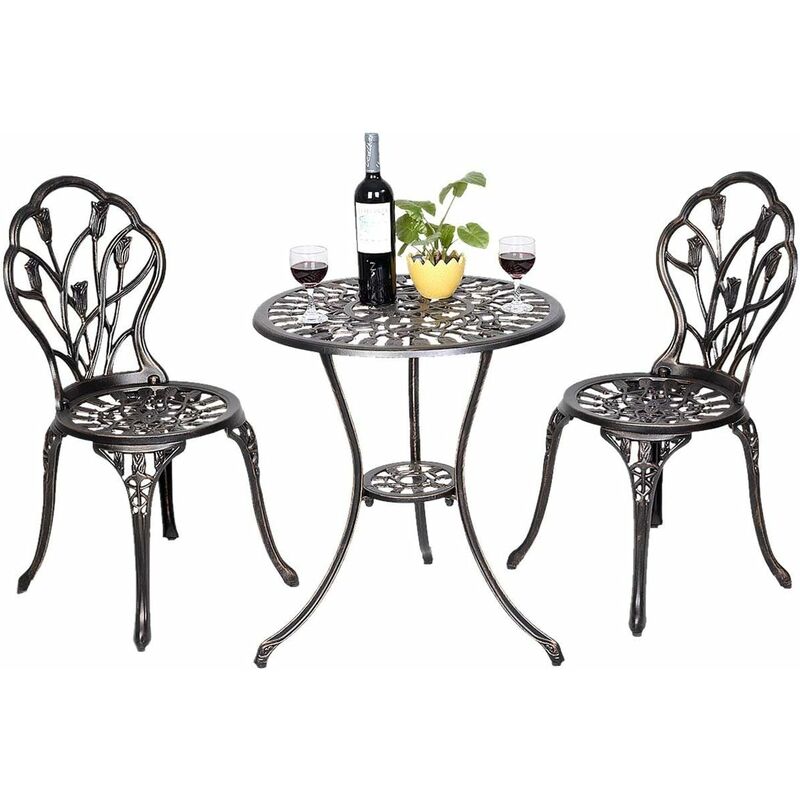 Set de Muebles de Jardín Mesas y Sillas de Jardín con 1 Mesa y 2 Sillas de Metal Estilo Vintage Para Terraza Balcón Exterior
Set de Muebles de Jardín Mesas y Sillas de Jardín con 1 Mesa y 2 Sillas de Metal Estilo Vintage Para Terraza Balcón Exterior