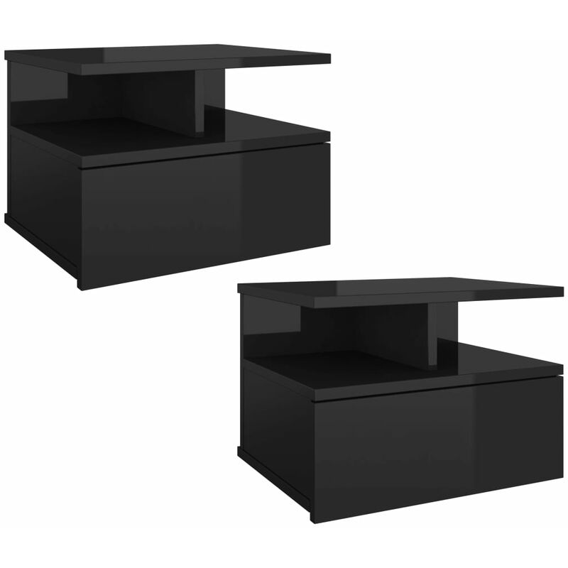 vidaXL Mesita de Noche Flotante Aglomerado 40x31x27 cm Negro Brillo 2 Unidades - Negro
vidaXL Mesita de Noche Flotante Aglomerado 40x31x27 cm Negro Brillo 2 Unidades - Negro