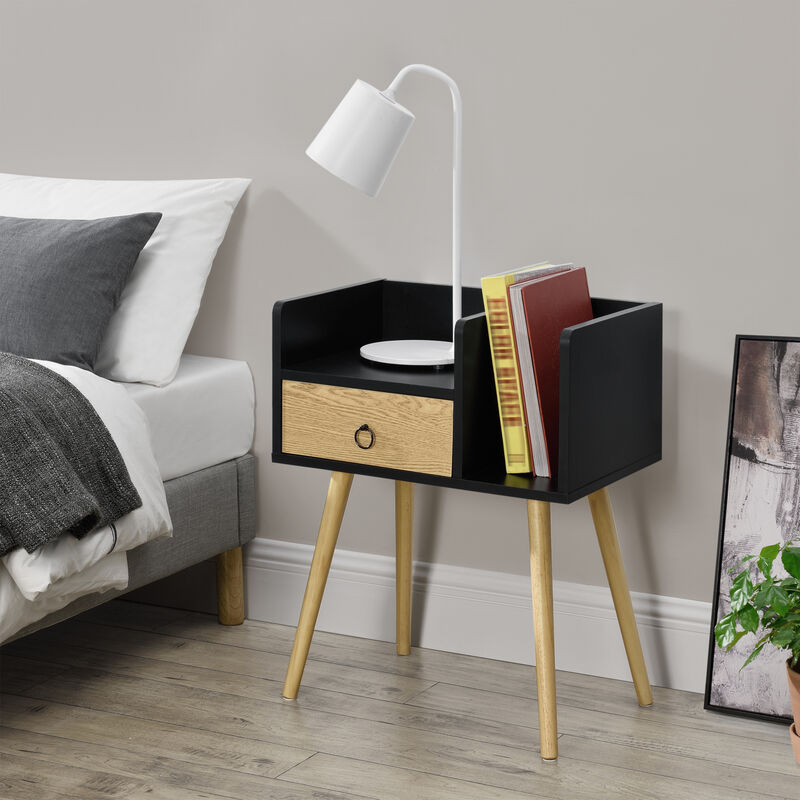 Mesita de noche - Mesilla de noche - Cómoda - Mesa Auxiliar - 64 x 50 x 36 cm - Mesa de noche - Con cajón y 2 Áreas de almacenamiento - Madera
Mesita de noche - Mesilla de noche - Cómoda - Mesa Auxiliar - 64 x 50 x 36 cm - Mesa de noche - Con cajón y 2 Áreas de almacenamiento - Madera