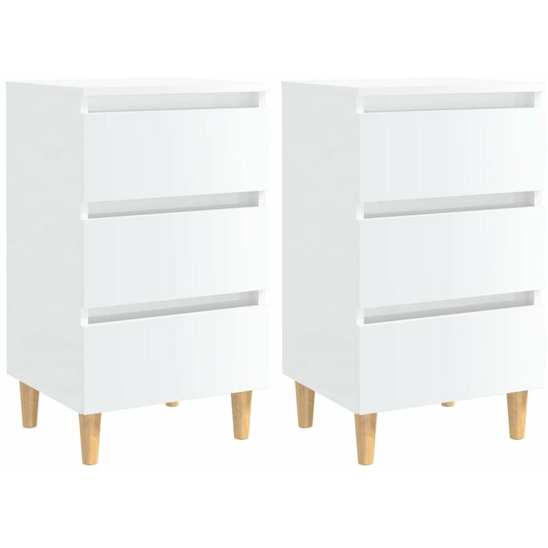 Mesita de noche patas madera 2 uds blanco brillo 40x35x69 cm
Mesita de noche patas madera 2 uds blanco brillo 40x35x69 cm