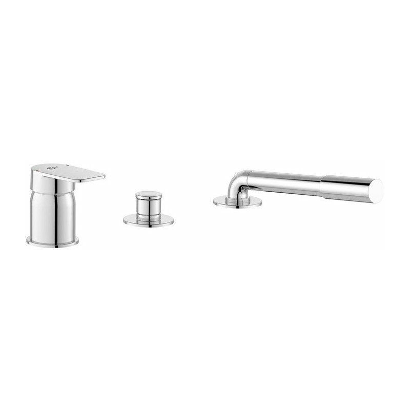 Mezclador de bañera de 3 orificios TONIC II con ducha de mano sin caño para bañera, cromado
Mezclador de bañera de 3 orificios TONIC II con ducha de mano sin caño para bañera, cromado