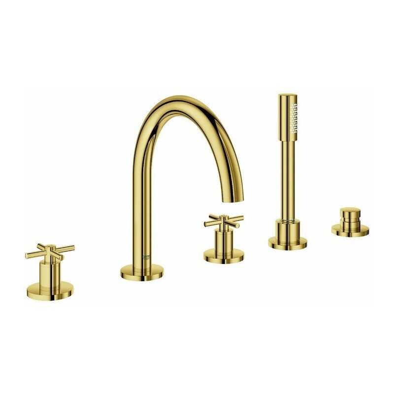 Mezclador de lavabo de 5 orificios Atrio 19923 FMS Mango cruzado dorado brillante
Mezclador de lavabo de 5 orificios Atrio 19923 FMS Mango cruzado dorado brillante