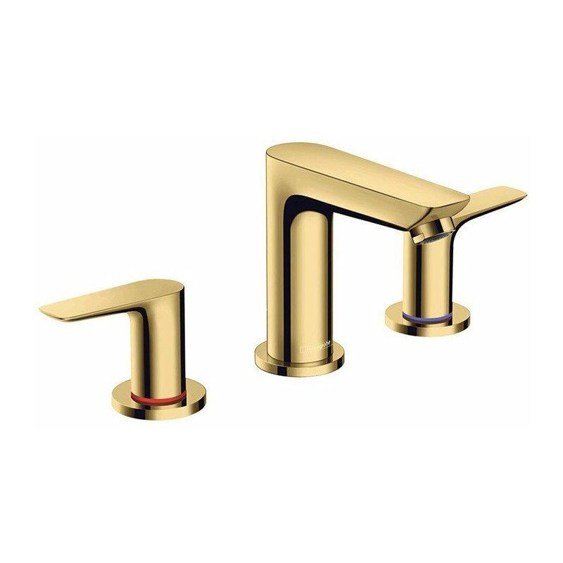 Mezclador monomando de lavabo 150, 3 orificios, con tirador y desagüe automático en aspecto dorado pulido
Mezclador monomando de lavabo 150, 3 orificios, con tirador y desagüe automático en aspecto dorado pulido