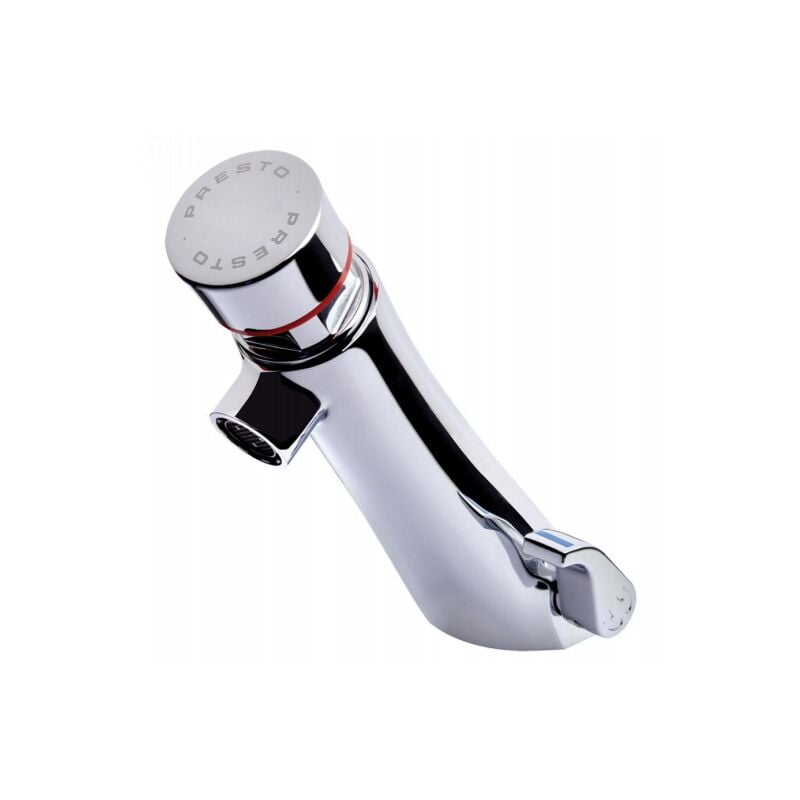 Mezclador temporizado para lavabo Presto Italia en latón cromado con mando pulsador | Cromado
Mezclador temporizado para lavabo Presto Italia en latón cromado con mando pulsador | Cromado