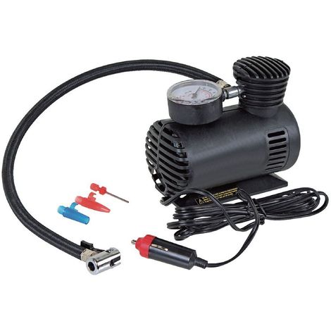 MINI COMPRESSORE ARIA PORTATILE PER AUTO 12V CON MANOMETRO GONFIATORE