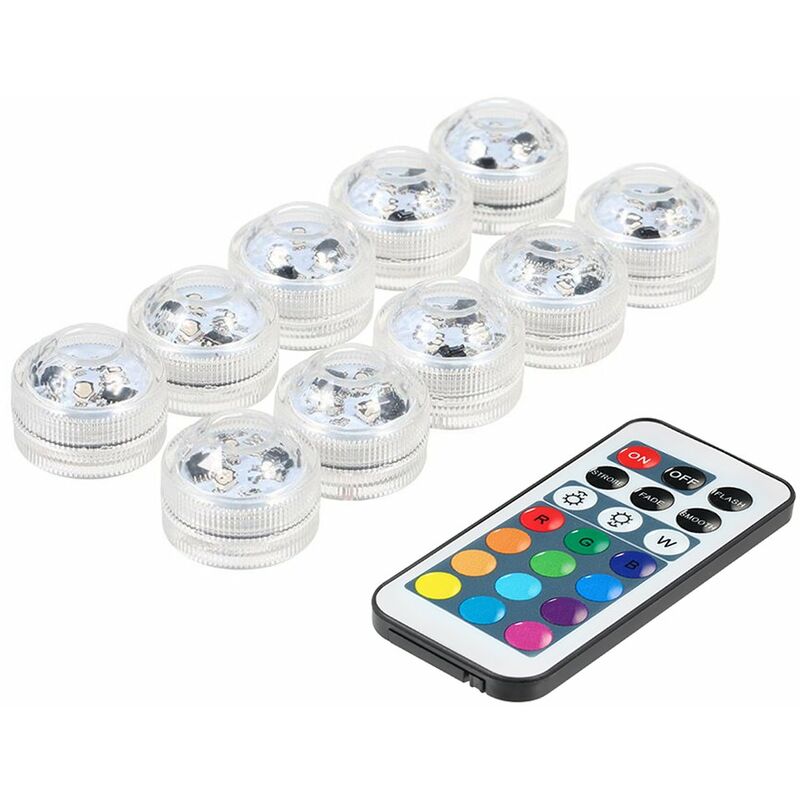 Mini LED RGB Luz sumergible, lampara colorida, luz de vela subacuatica, resistencia al agua IP68, con control remoto,10 piezas
Mini LED RGB Luz sumergible, lampara colorida, luz de vela subacuatica, resistencia al agua IP68, con control remoto,10 piezas