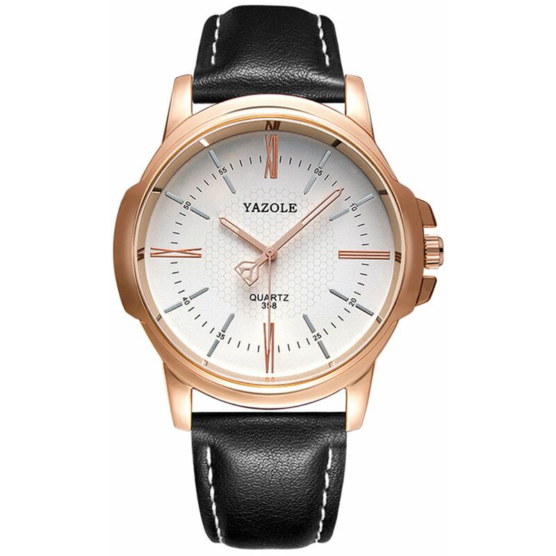 Moda de negocios Relojes para hombres Reloj de cuarzo Reloj de pulsera con banda de cuero Relojes de vestir,Blanco negro
Moda de negocios Relojes para hombres Reloj de cuarzo Reloj de pulsera con banda de cuero Relojes de vestir,Blanco negro