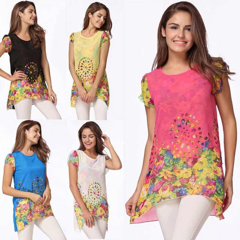Moda mujer blusa de gasa estampado floral ahueca hacia fuera las tapas de las mangas del petalo de la superposicion,Blanco, XXL
Moda mujer blusa de gasa estampado floral ahueca hacia fuera las tapas de las mangas del petalo de la superposicion,Blanco, XXL