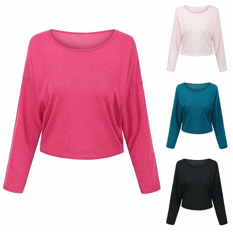 Moda mujer sueter superior de punto solido cuello redondo manga larga Casual suelto fino jersey jersey prendas de punto,Rosa roja, 2XL
Moda mujer sueter superior de punto solido cuello redondo manga larga Casual suelto fino jersey jersey prendas de punto,Rosa roja, 2XL
