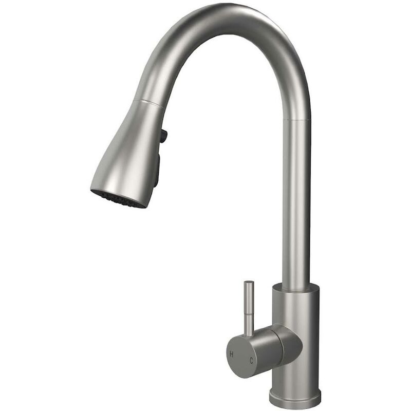 Modern Kitchen Mixer Tap Pull Out Dual Spray Single Lever Matt Black