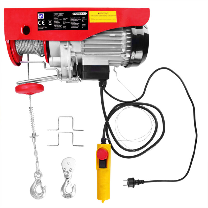 Cabestrante eléctrico con altura de elevación polipasto para garaje taller con cable de control - modelo a elegir 300/600 kg - Monzana
Cabestrante eléctrico con altura de elevación polipasto para garaje taller con cable de control - modelo a elegir 300/600 kg - Monzana