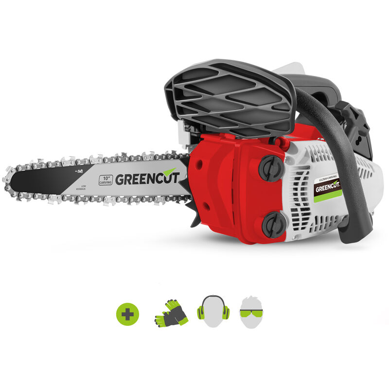 Motosierra GS250X-CARVING motor gasolina 2 tiempos 25cc 1.4cv, espada 10”, 60 dientes, manillar ergonómico y arnés bandolera - Greencut
Motosierra GS250X-CARVING motor gasolina 2 tiempos 25cc 1.4cv, espada 10”, 60 dientes, manillar ergonómico y arnés bandolera - Greencut
