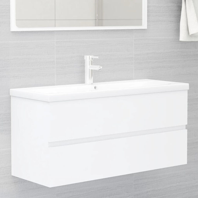 Mueble con lavabo aglomerado blanco