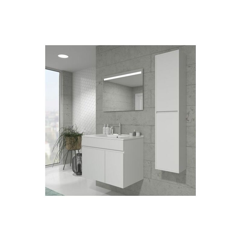 Mueble de baño con Lavabo de Cerámica 1 cajón y 1 Puerta - Mueble Montado - Ancho 80 cms - Blanco Brillo- Modelo Soki
Mueble de baño con Lavabo de Cerámica 1 cajón y 1 Puerta - Mueble Montado - Ancho 80 cms - Blanco Brillo- Modelo Soki
