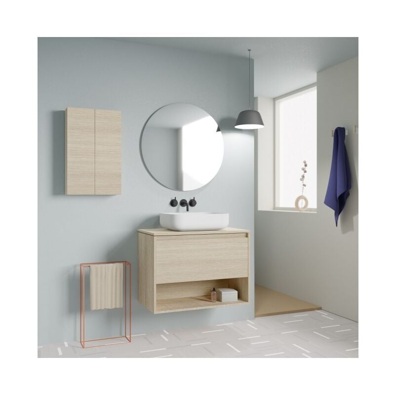 Caesaroo - Mueble de baño suspendido 80 cm Montana Roble Arenado con lavabo de encimera | Roble claro - 80 cm - Standard
Caesaroo - Mueble de baño suspendido 80 cm Montana Roble Arenado con lavabo de encimera | Roble claro - 80 cm - Standard