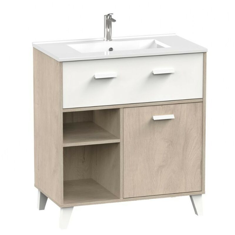 Mueble de baño Tigris Color Roble y Blanco Aseo Estilo Moderno 90x82x47 cm Lavabo CERÁMICO Incluido
Mueble de baño Tigris Color Roble y Blanco Aseo Estilo Moderno 90x82x47 cm Lavabo CERÁMICO Incluido