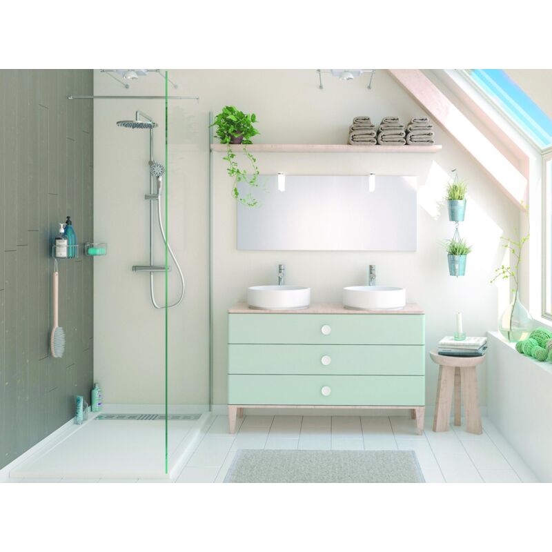Mueble de baño doble NEMOO tapa de melamina Dimensiones 121,5x46,5x86,5 cm - VERDE
Mueble de baño doble NEMOO tapa de melamina Dimensiones 121,5x46,5x86,5 cm - VERDE