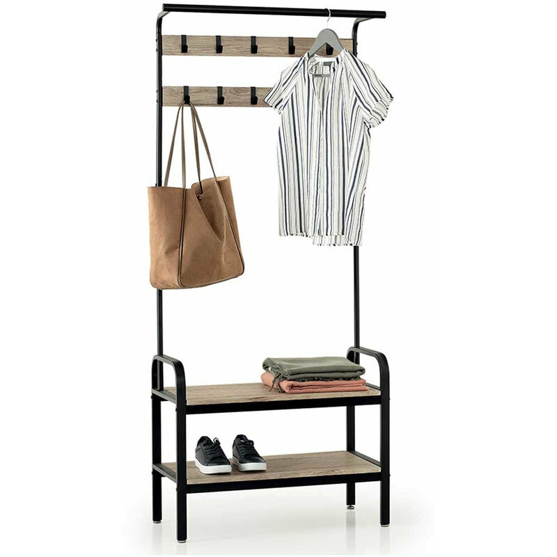 Mueble de pasillo MARIUS con banco, zapatero, 10 ganchos, marco metálico, Altura 170 cm
Mueble de pasillo MARIUS con banco, zapatero, 10 ganchos, marco metálico, Altura 170 cm