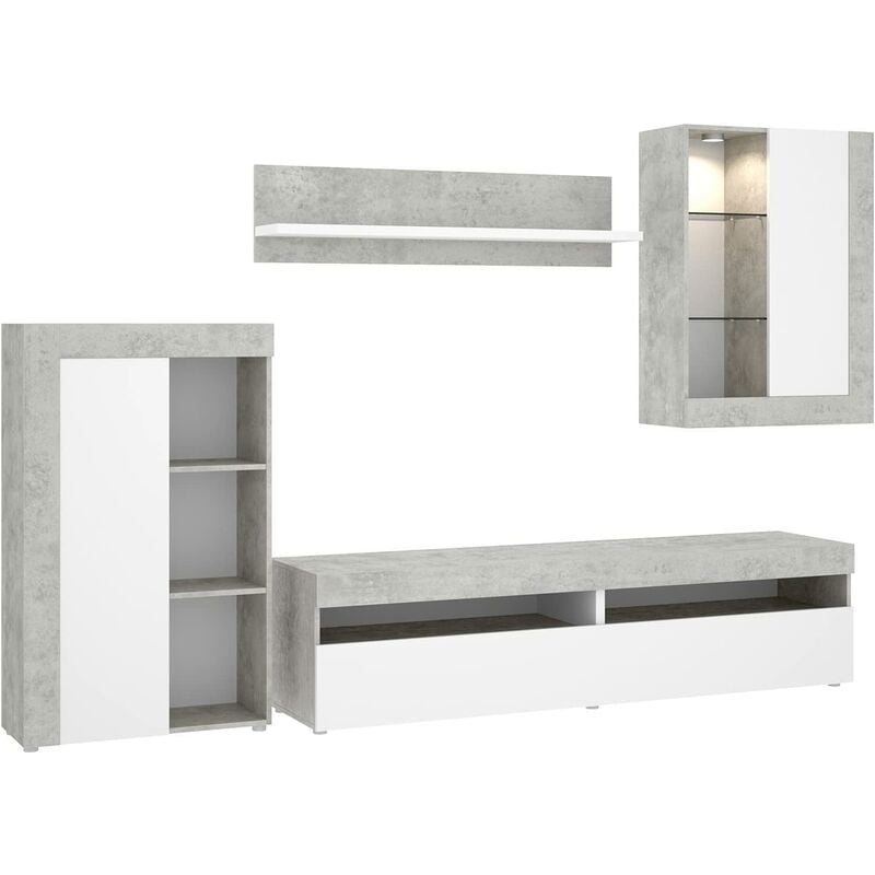 Mueble de salón Moderno Blanco y Gris 265 cm (Ancho) x 180 cm (Alto) x 42 cm con (Reversible Montage)
Mueble de salón Moderno Blanco y Gris 265 cm (Ancho) x 180 cm (Alto) x 42 cm con (Reversible Montage)