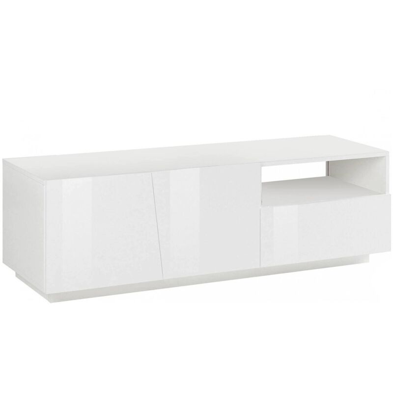 Mueble de salón para TV Made in Italy, mueble para TV con 2 puertas y 1 cajón, cm 150x43h46, color blanco brillante - Dmora
Mueble de salón para TV Made in Italy, mueble para TV con 2 puertas y 1 cajón, cm 150x43h46, color blanco brillante - Dmora