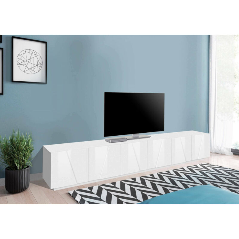 Mueble de salón para TV Made in Italy, Mueble para TV para salón con 6 puertas batientes con detalle, 244x44h46 cm, color blanco brillante - Dmora
Mueble de salón para TV Made in Italy, Mueble para TV para salón con 6 puertas batientes con detalle, 244x44h46 cm, color blanco brillante - Dmora