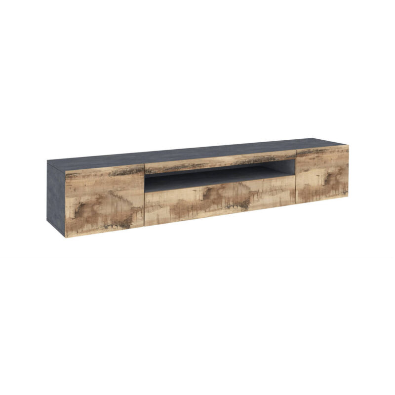 Dmora - Mueble de salón para TV Made in Italy, Mueble para TV de estilo industrial con 3 puertas y estantes, cm 200x40h37, color pizarra y arce, con
Dmora - Mueble de salón para TV Made in Italy, Mueble para TV de estilo industrial con 3 puertas y estantes, cm 200x40h37, color pizarra y arce, con