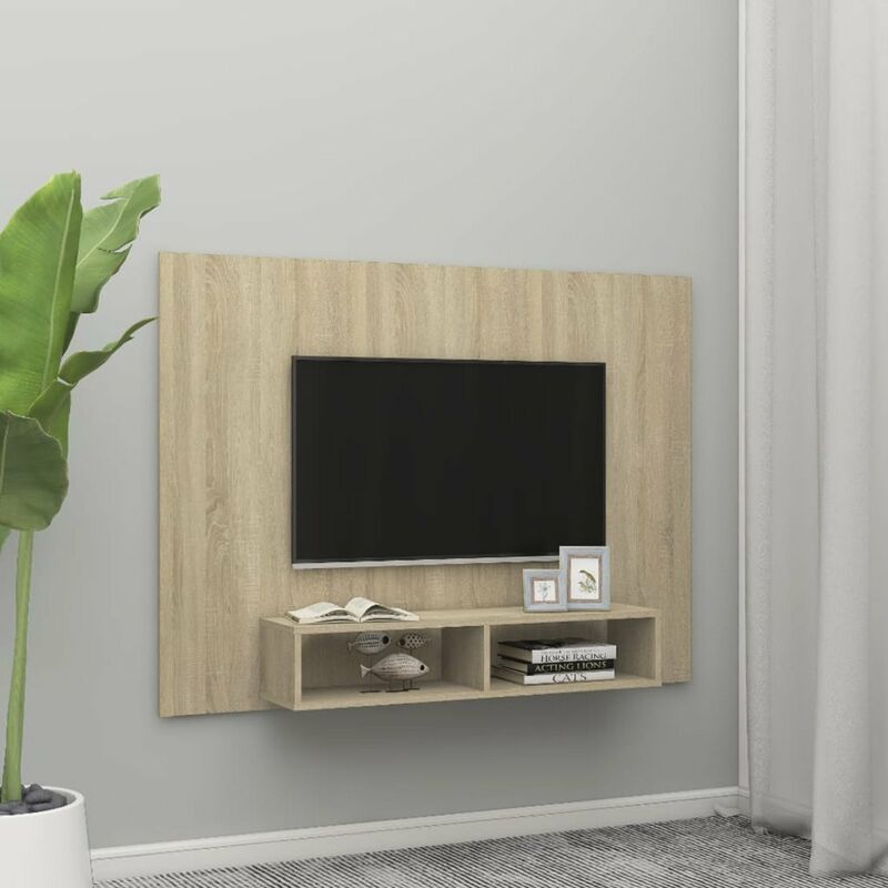 Happyshopping - Mueble de TV de pared aglomerado roble Sonoma 135x23,5x90 cm
Happyshopping - Mueble de TV de pared aglomerado roble Sonoma 135x23,5x90 cm