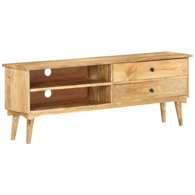 Mueble para TV de madera maciza de mango 140x30x50 cm
