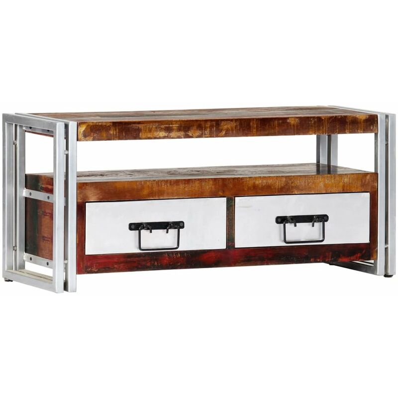 Mueble para TV de madera maciza reciclada 90x30x40 cm
